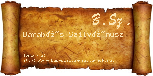 Barabás Szilvánusz névjegykártya